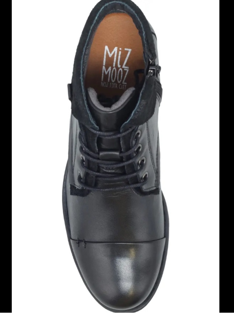 Miz Mooz Luka Black Leather Lace-Up Boots Size 6.5 like new